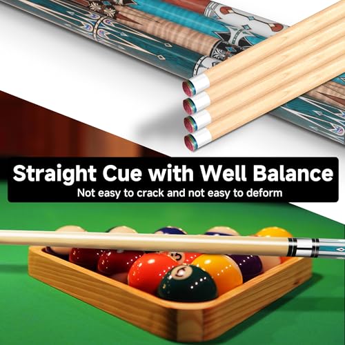 HomeSeason 58" Professional Pool Cue Stick with Bag - 19oz Low Deflection Billiard Cue