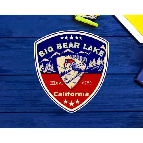 Big Bear Lake California Decal Sticker Skiing Ski 3.25" Boating Souvenir Indoor Outdoor Laptop Car Truck Luggage