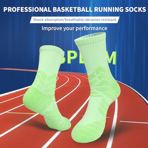 Men's Performance Cushioned Basketball Socks - Large Multi-colored