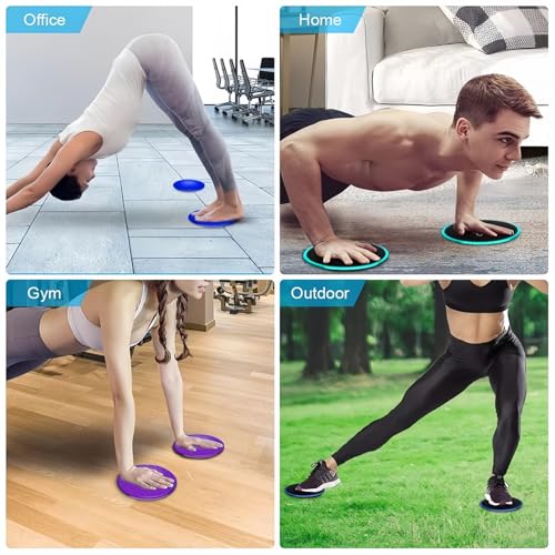 Core Sliding Discs - Dual Sided Workout Sliders for Carpet & Hardwood - Blue