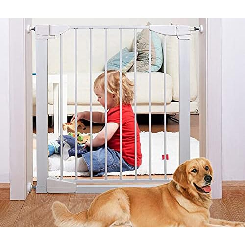 4Pcs Universal Baby Gate Threaded Spindle Rod, M8 (8mm) Replacement Bolt Part for Pet Pressure Mounted Safety Gates, Extra Long Baby Tension Gate Extender (White)