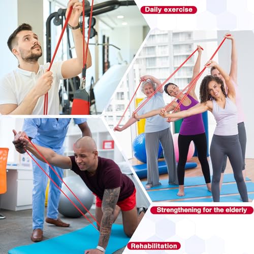 Wesnoy Level 3 Beginner Resistance Tubes 50ft Exercise Band for Yoga, Rehab, Home Workouts