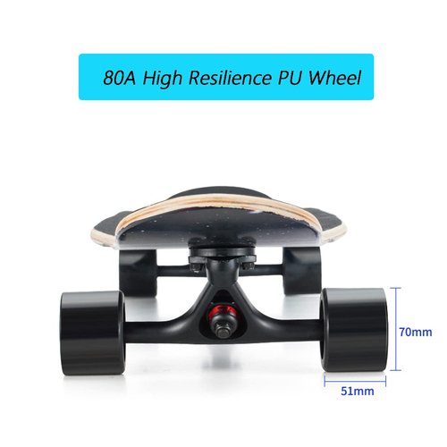 LOOEEL 70mm Longboard Wheels 80A Contains ABEC-9 Bearings and Spacers,Skateboard Riser Pads,Skateboard Hardware Screws Bolts,fit for Your Longboard Skateboards.-Black