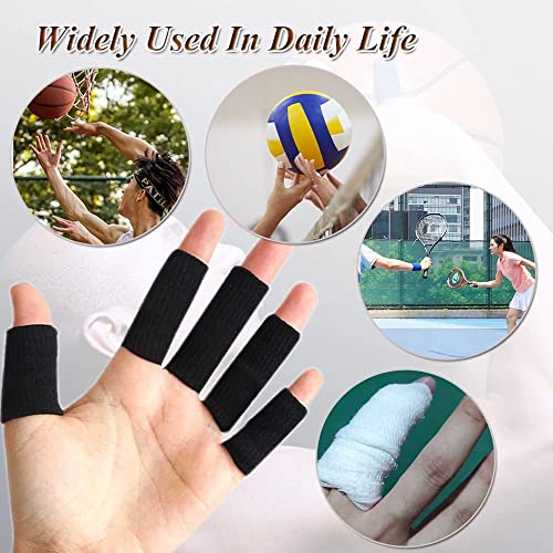 Finger Sleeve Protectors - 10Pcs Black Set for Sports & Arthritis Relief