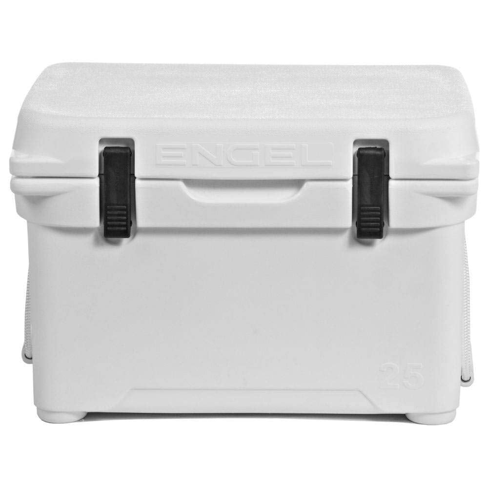Engel Coolers ENG25 Cooler | 18 Can High Performance Durable Seamless Rotationally Molded Ice Box for Camping, Hunting, and Fishing - White