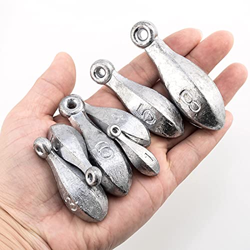 1oz Fishing Weights - Fresh & Saltwater Lead Sinkers - 5 Pack