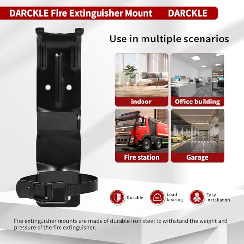 4PACK 2.5LB Fire Extinguisher Mount, Wall Mount Metal Bracket,fire Extinguisher Hanger for Vehicle, Car, Boat, Truck, Rv, House, Home Mini Fire Extinguishers-Black