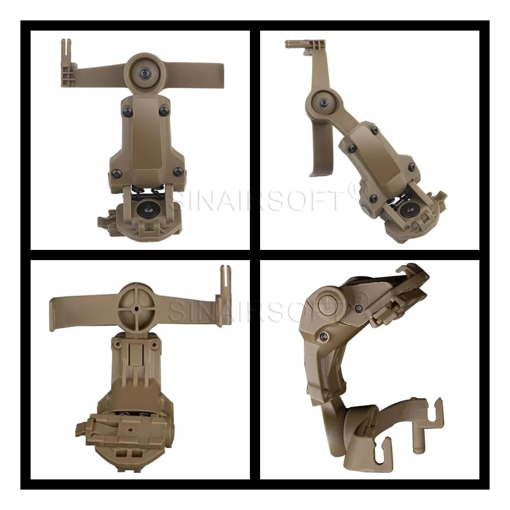 SINAIRSOFT Tactical Helmet ARC Rail Adapter Headsets Rail Mount Bracket Kit with 360°Rotation for Airsoft Games Ear Protection Helmet Mount Accessories (Camouflage)