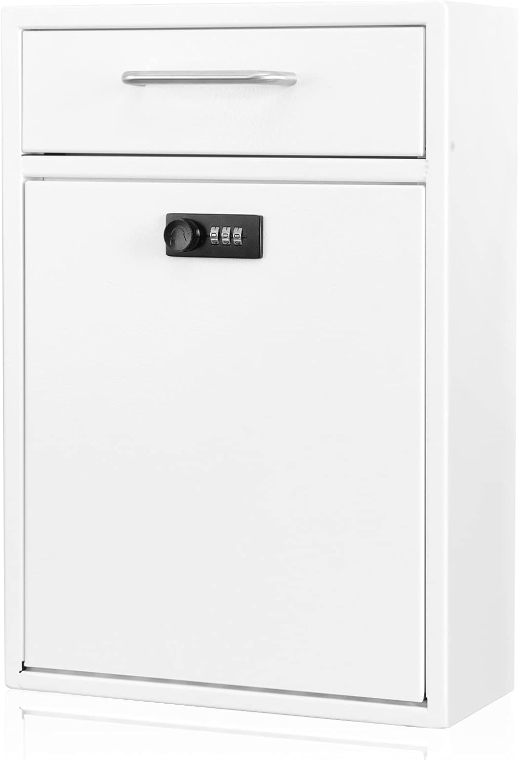 Secure Wall-Mount Mailbox with Lock | KYODOLED Large Steel Drop Box, Black, 16.2H x 11.22L x 4.72W