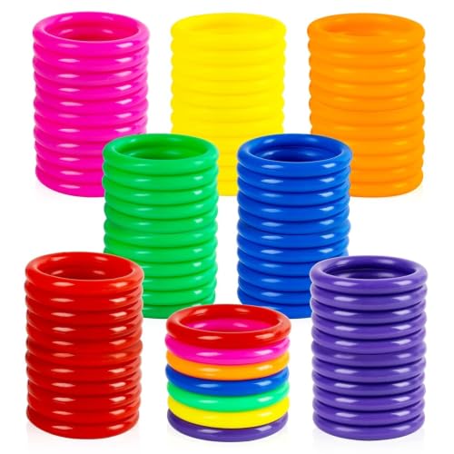 70 Pack 2.1 Inch Plastic Rings - Mixed Colors for Crafts
