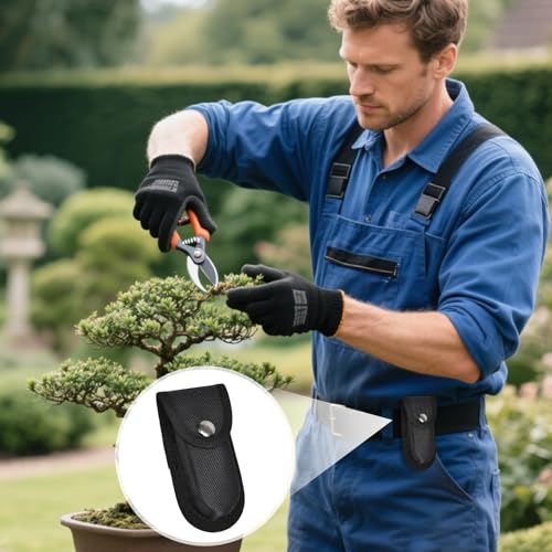 Nylon Pocket Knife Sheath, 5"-5.5" Portable Knife Holder for Belt, Horizontal/Vertical Carry Knife Pouch with Snap Closure, Multitool Folding Knife Sheath for Daily or Outdoor Use