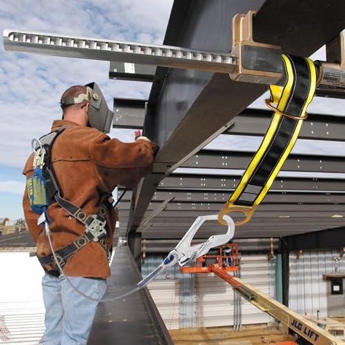 TRSMIMA Safety Strap Fall Protection - 3ft 4ft 6ft Cross Arm Strap Anchor Strap Anchorage Lanyard D Ring for Safety Harness