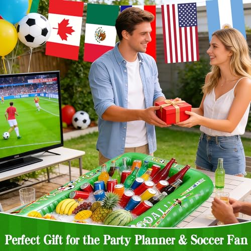 Inflatable Soccer Party Serving Bar - 53 Inch Pool Cooler