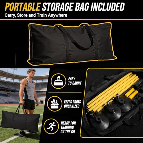Adjustable Agility Hurdles Set of 3 - Heavy-Duty Training Poles