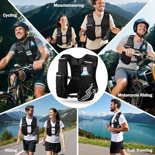 PLUSINNO Medium-Large Running Vest for Men & Women with 500ml Water Bottle