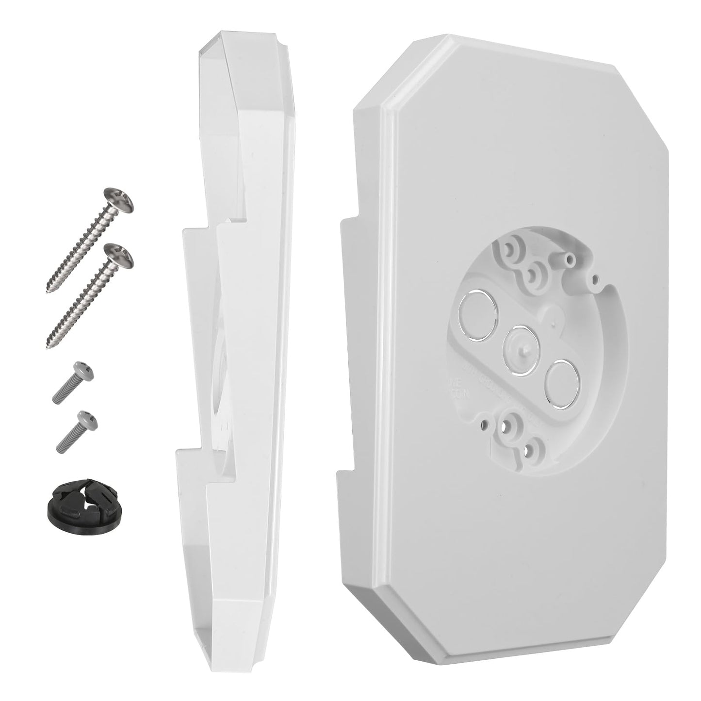 Vinyl Siding Mounting Blocks , Ease of Installation Built-in Electrical Box Outdoor Light Mounting Block, 8141DBL Siding Mounting Plate for 1/2 inch Lap Double and 4 inch Siding, White 1 Pack