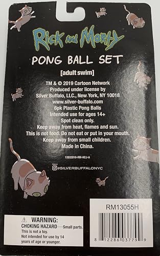 Rick and Morty Neon Green Ping Pong Ball Set - 6 Balls