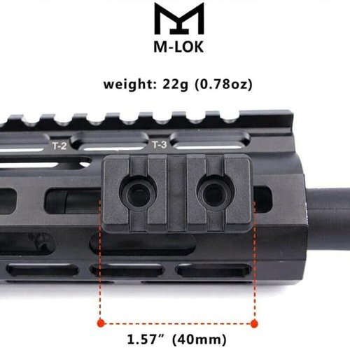 Gotical 9 Slots Picatinny Rail Section - M Lok Handguard Set of 2 | Durable Black Finish