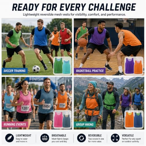 Reversible Training Vests for Soccer and Basketball | Adult & Youth