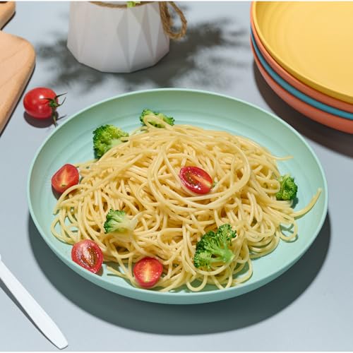 Luckore 9 Inch Wheat Straw Plates, Deep Dinner Plates Set of 12