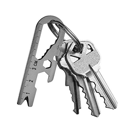 14-in-1 Stainless Steel Micro Wrench Multi-Tool for Keychain & Camping