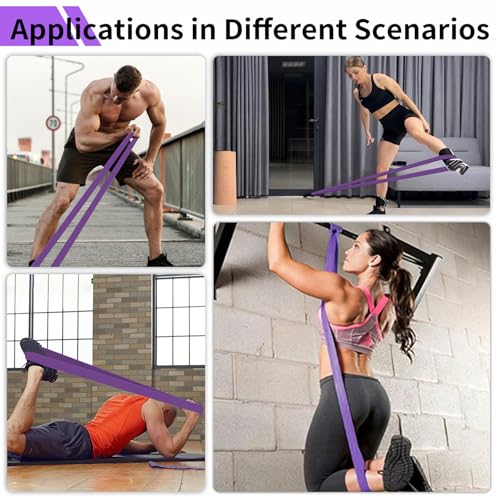 WIFOCU Purple Resistance Bands Set 35-85lbs - Home Gym & Physical Therapy