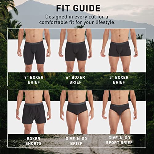 ExOfficio Men's Give-N-Go Sport Mesh Boxer Briefs 6'' Medium Black