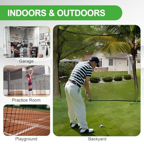 LAKNUAL 12x12ft Golf Practice Net - Backyard & Indoor Sports Barrier Kit