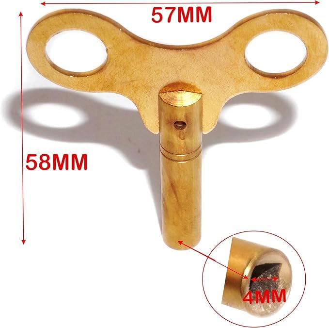 Key for Clock Winding Mechanical Clock Crank Winder Key Tool Brass Made (Key No. 7-4mm I.D.)