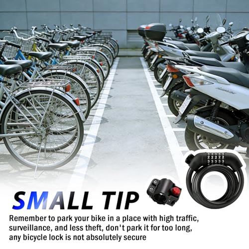 4FT Resettable Bike Lock Cable - Anti-Cut Security for Bicycles