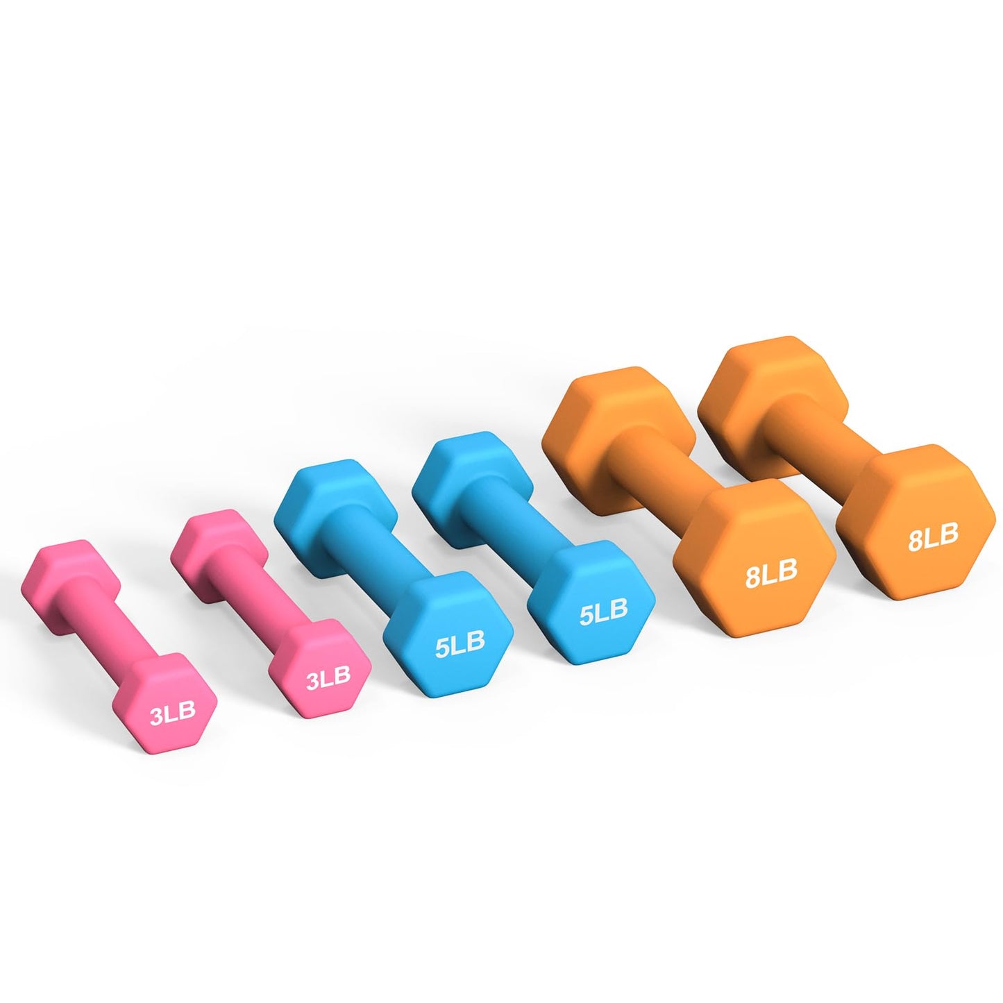 Portzon Weights Dumbbells Set with Various Color and Weights and Compatible, 1-15 LB, Anti-Slip, Anti-roll, Hex Shape