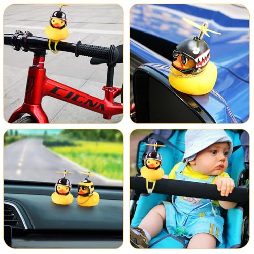 Rubber Duck Car Ornaments - 2 Pack with Bee & Shark Variants