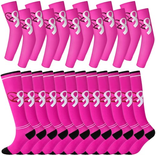 Cozypower Breast Cancer Awareness Sleeves & Socks Set X-Small Pink 12