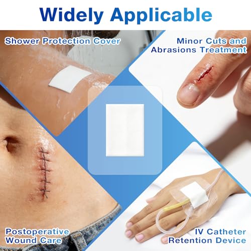 Transparent Film Dressing with Pad - 2.8" x 4" Waterproof Adhesive Bandages