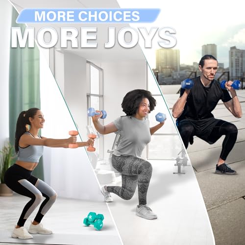 Yes4All Vinyl Coated Dumbbells Set of 2 Hand Weights for Home Gym