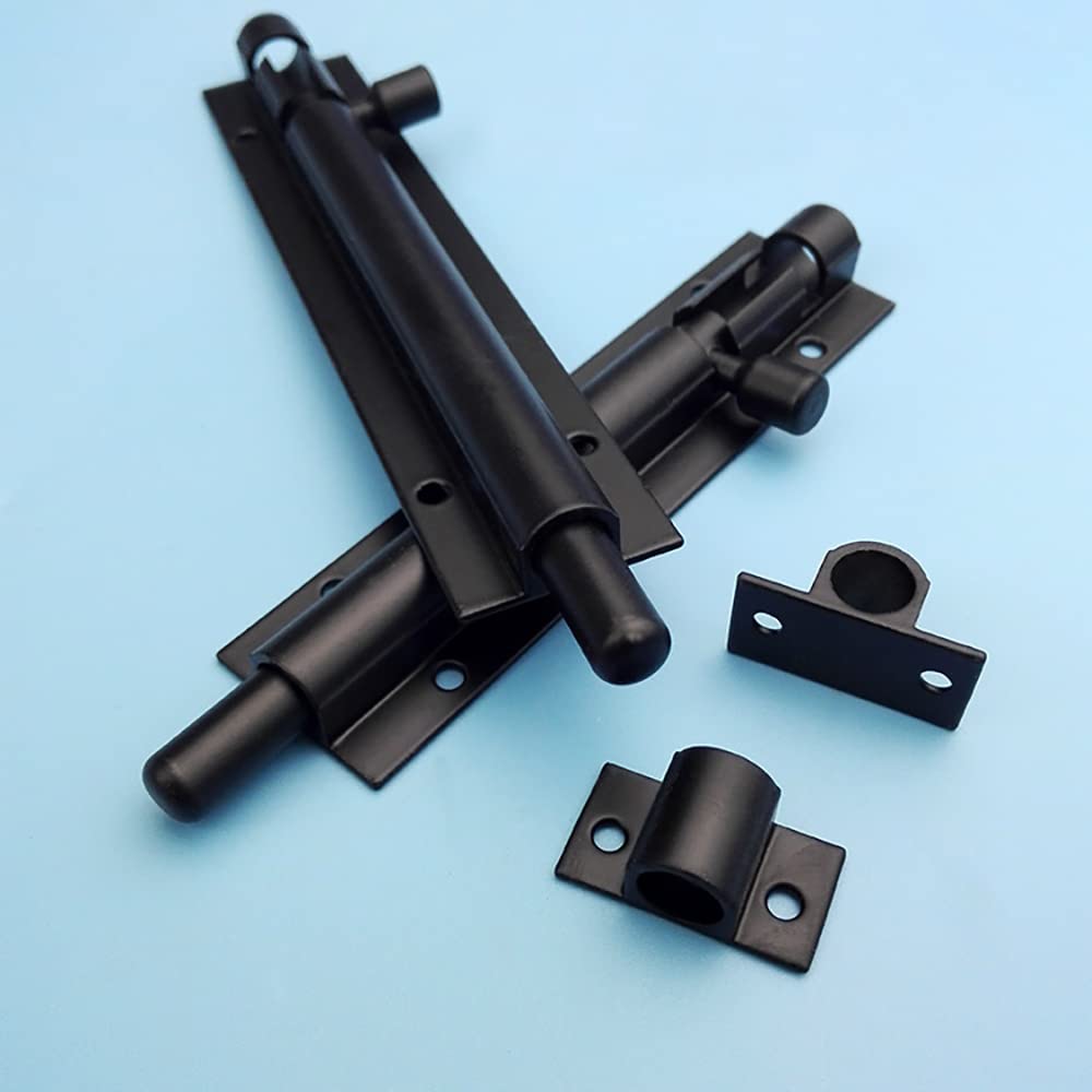 4 Pack 3 Inch Barrel Bolt Lock, Heavy Duty Slide Latch Lock, Security Sliding Latch Lock, Door Latch Lock Slide Bolt, Black