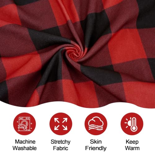 XPUDAC 4-Pack Small Dog Pajamas X-Small Plaid Christmas Pet Onesies, Red Green Khaki Grey