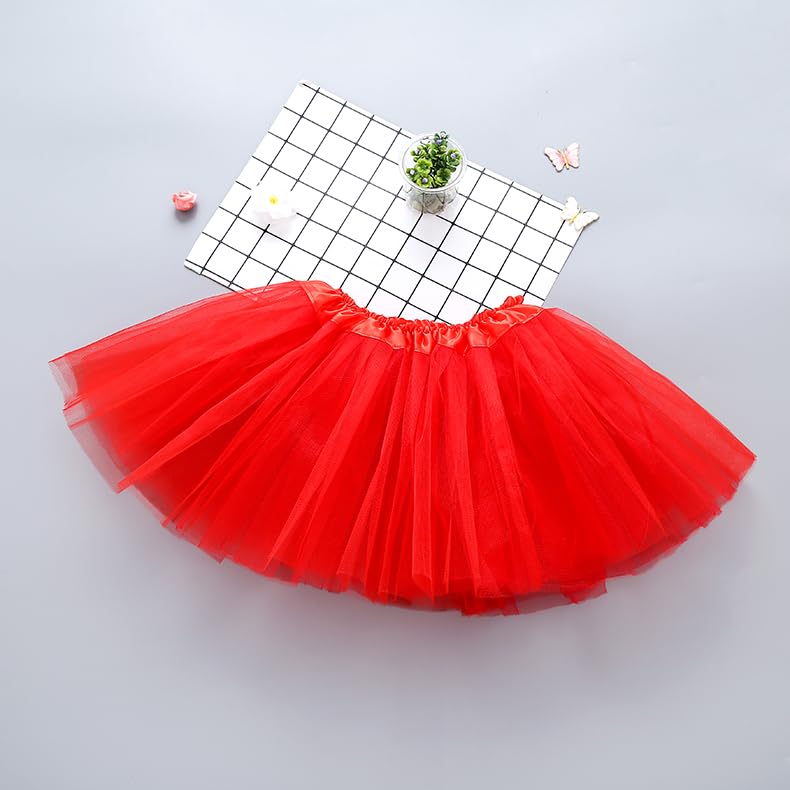 Green Tulle Tutu Skirt for Women & Girls - One Size / Red