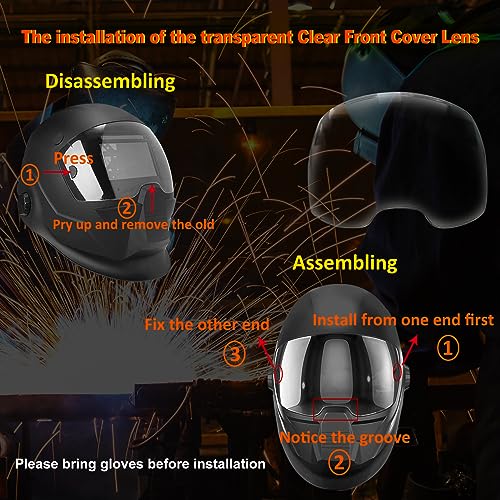 5Pack 0700000802 Clear Front Cover Lens,Replaceable ESAB Sentinel A50 Lens,3.94" x 2.36" Viewing Lens,Clear Polycarbonate Outer Lid Lens,Compatible with ESAB Sentinel A50 Welding Helmet 0700000800.