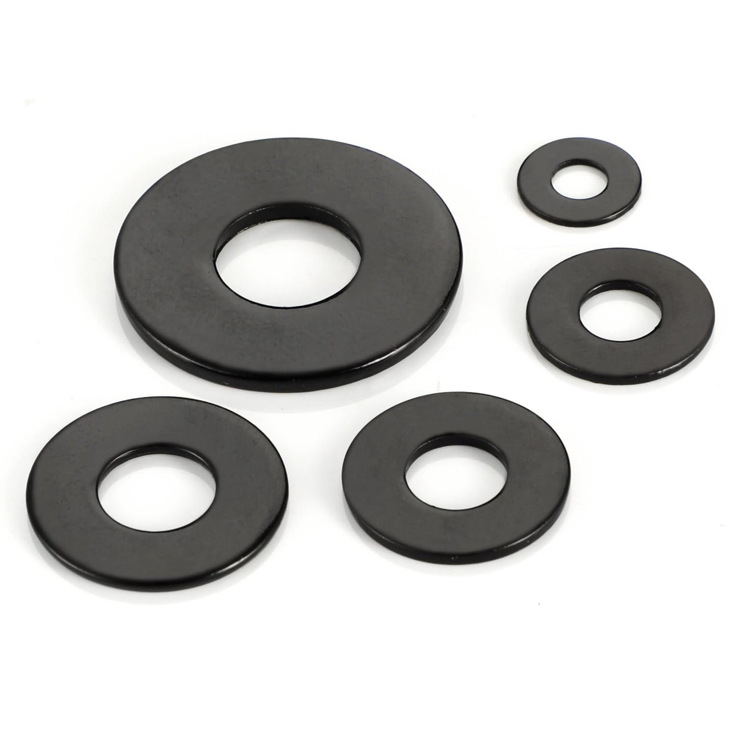 20 PCS 1/2" Black Flat Washer, 1-3/8" Outer Diameter, 304 Stainless Steel Metal Washer for Screws and Bolts
