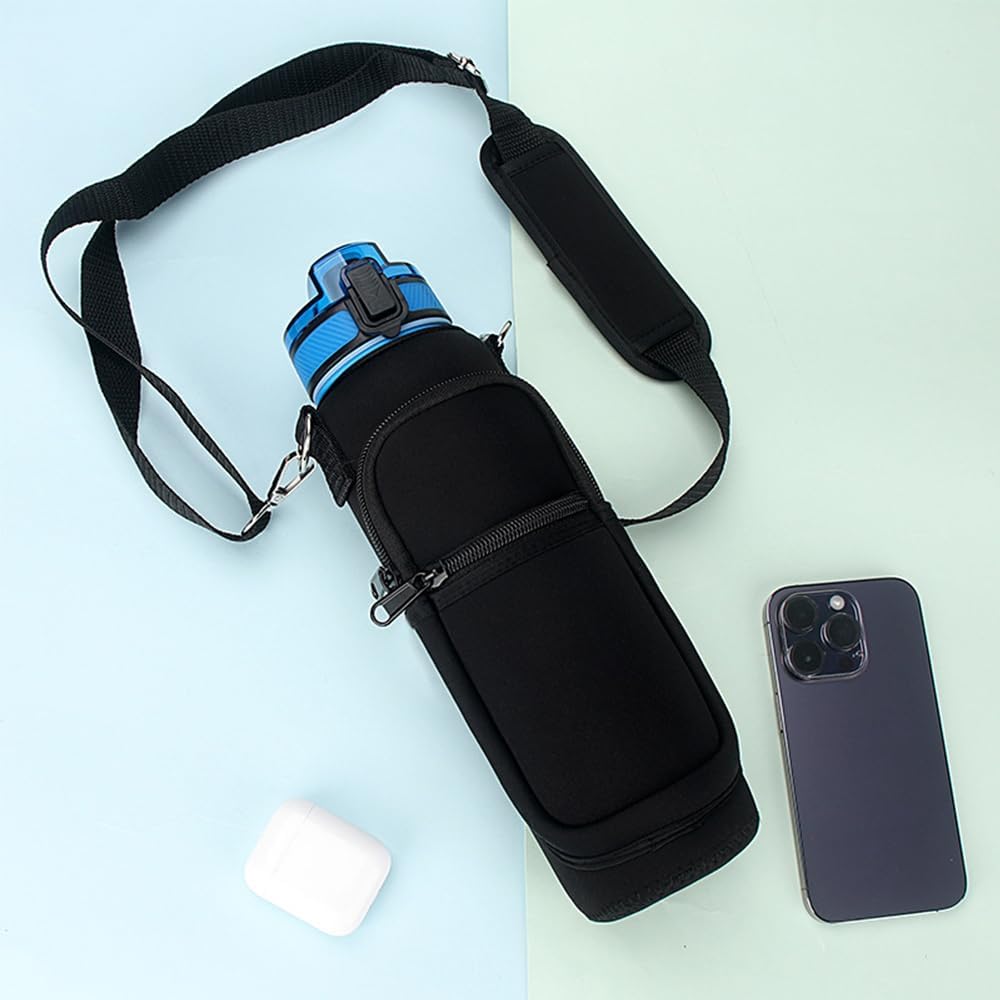 Skiennix Water Bottle Carrier - Versatile Crossbody Sling Bag with 2 Pockets for Hiking & Travel