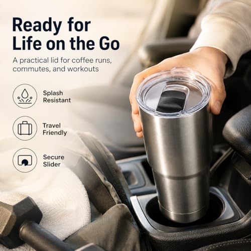 Yeti 30 oz Tumbler Replacement Lid with Magnetic Slider, Spill-Proof Cover