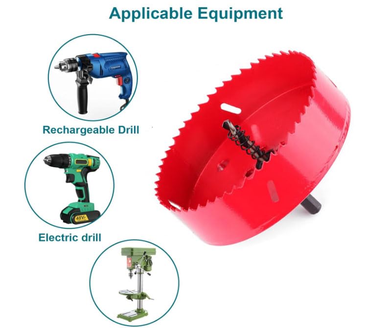 4 Inch / 102mm HSS Bi-Metal Hole Cutter with Pilot Drill Bit, Hole Saw for Wood, Plastic, Drywall, Metal Sheet