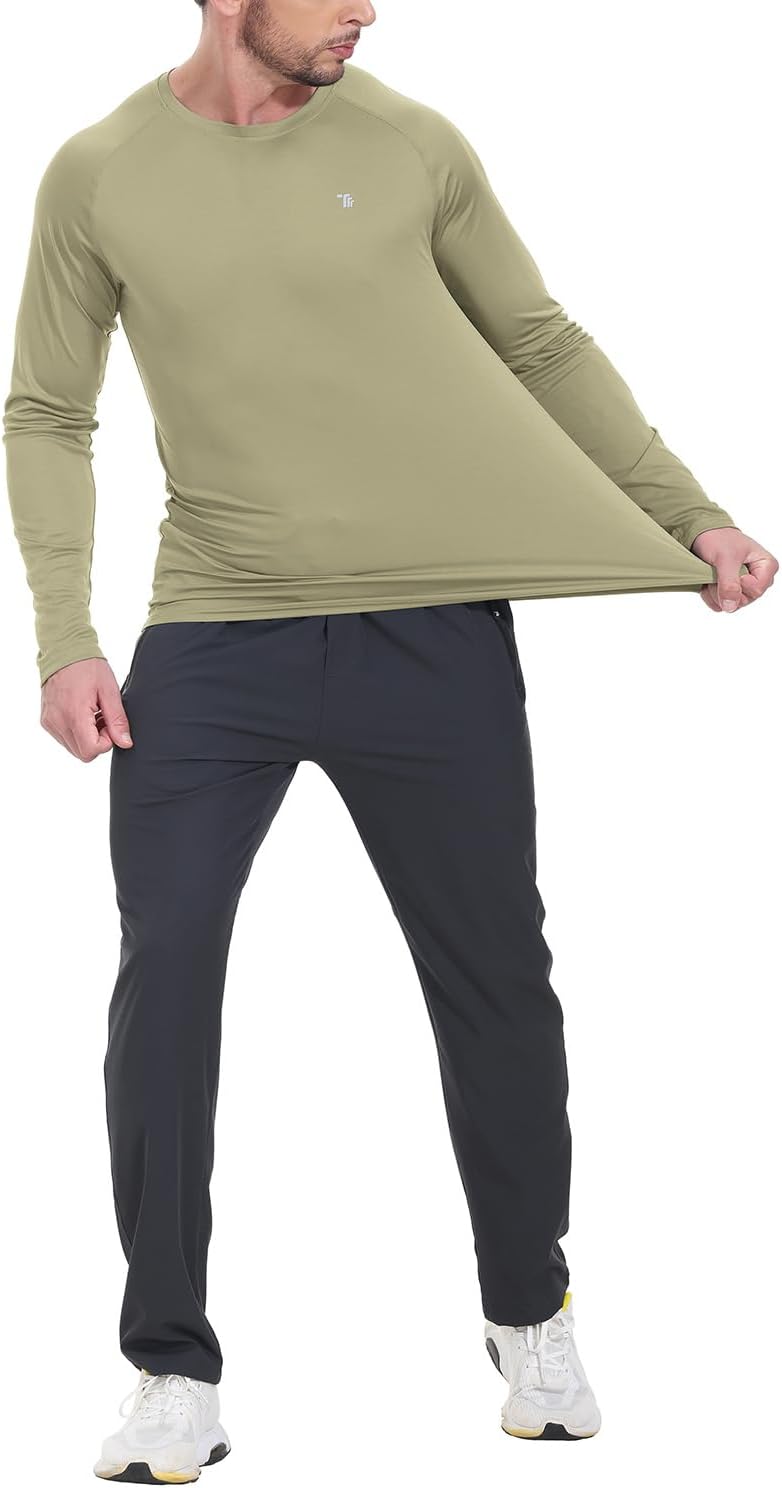 TBMPOY Men's Long Sleeve Sun Protection Hiking Shirt - Lightweight UPF 50+ UV Protection for Fishing & Swimming