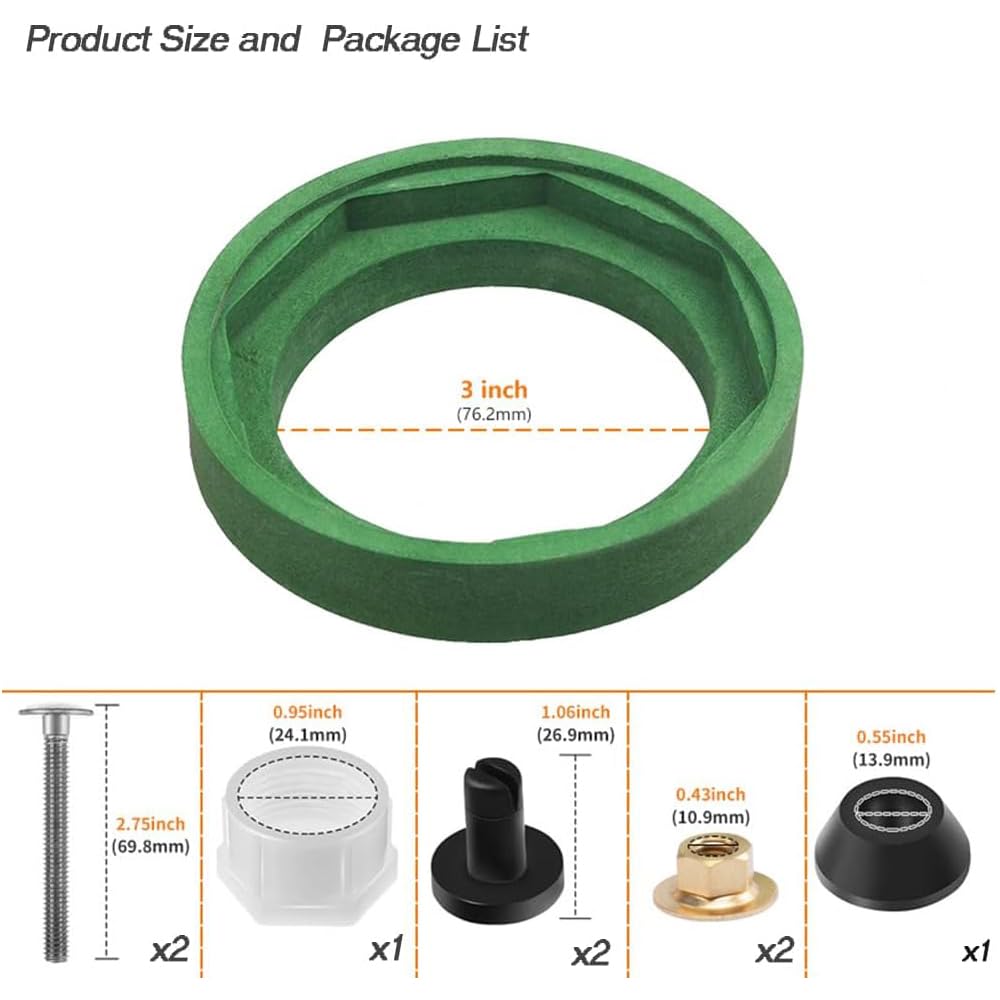 YSD 3 Inch Toilet Tank to Bowl Coupling Kit Compatible for American Standard Champion 4 Toilet Parts AS738756-0070A, Toilet Tank Replacement Kit Includes Gasket & Bolt Kit