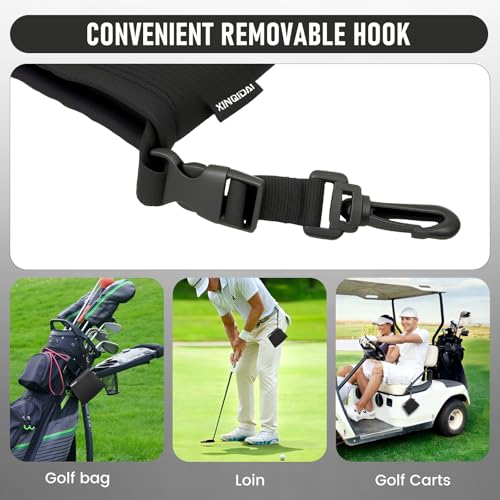 Waterproof Golf Club Cleaner Bag with Clip - Black