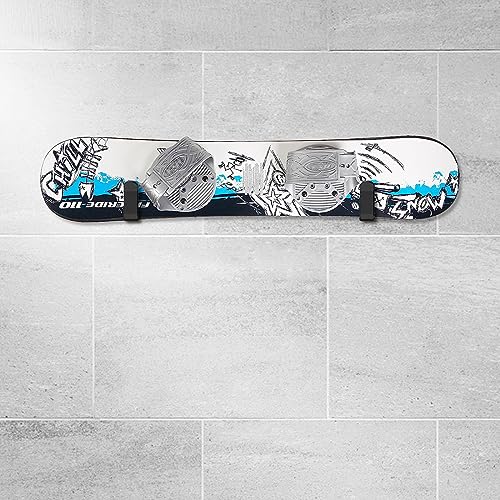 Snowboard Wall Mount Clips - Rubber-Dipped, Black, 2 Pcs