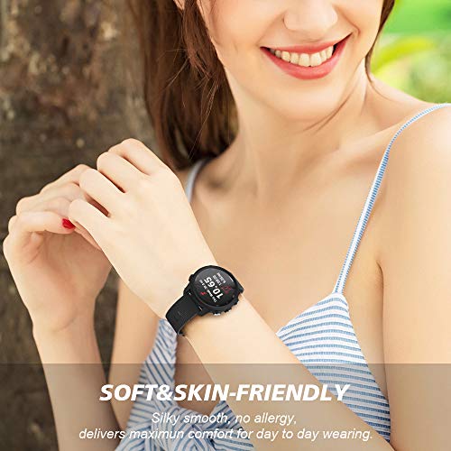 Soft Silicone Replacement Band for Garmin Smartwatches - Black