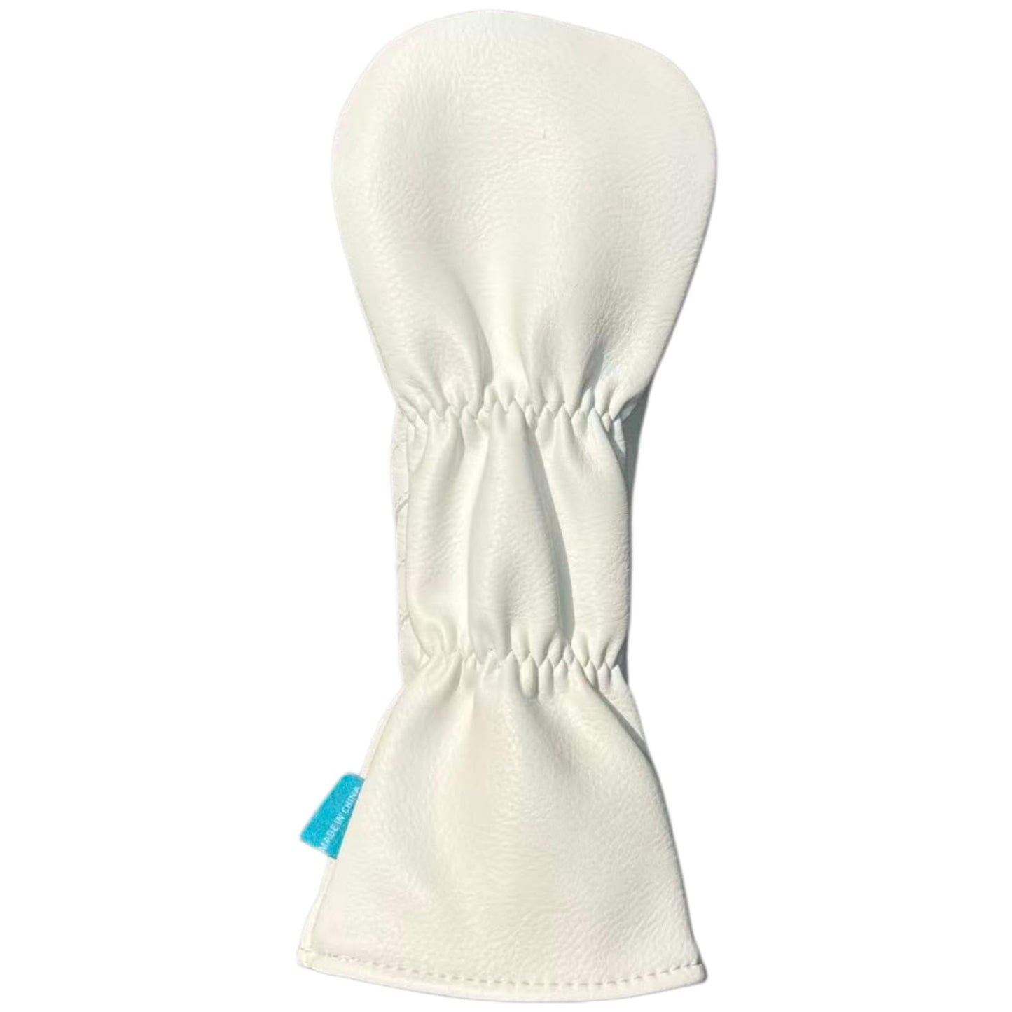 NEwoilkwo 5 Wood Head Cover - Premium Synthetic Leather, Elastic Closure, White, Golf Club Cover