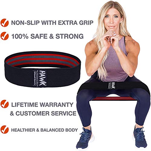 Fabric Resistance Bands for Workouts - Black